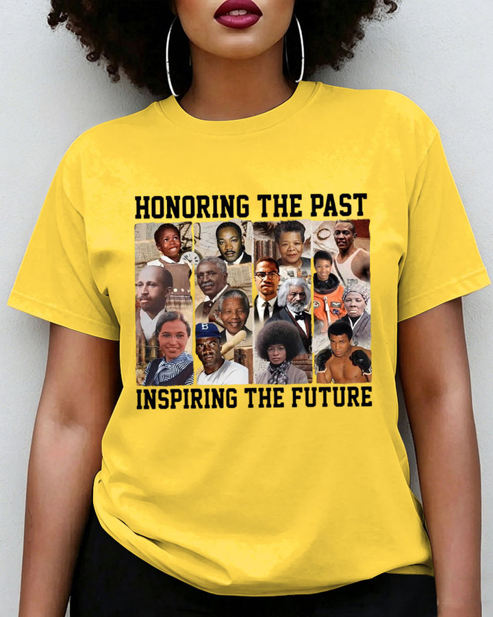 100% Cotton Honoring The Past Inspiring The Future Crew Neck Short Sleeve Tshirt