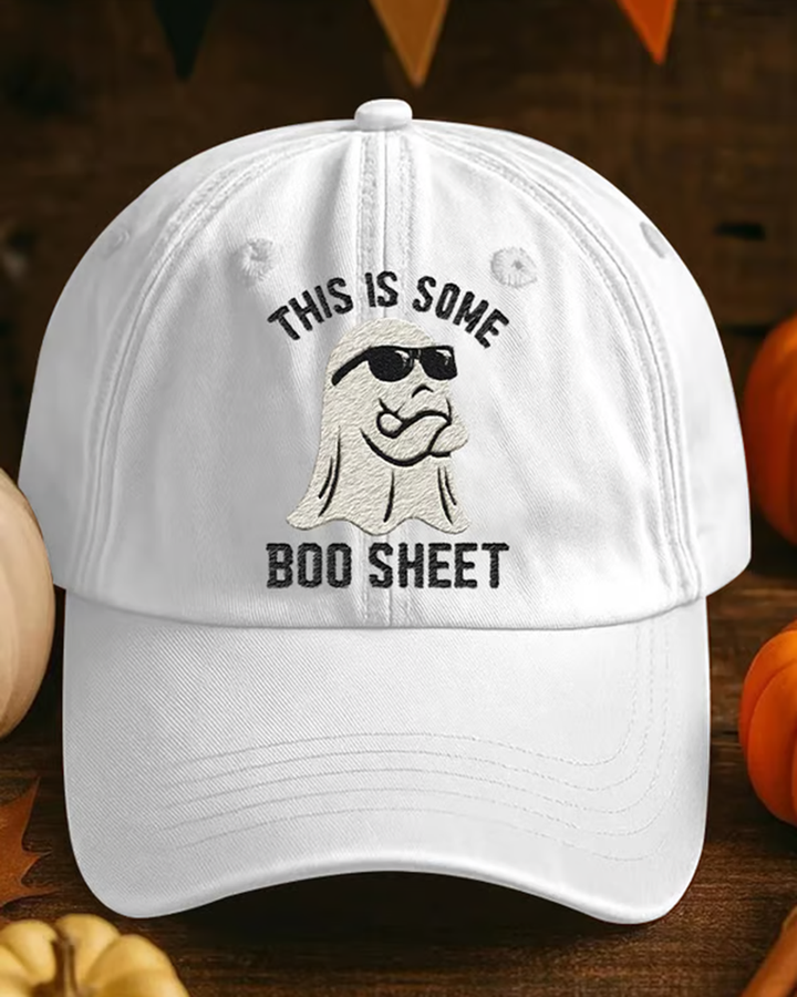 Unisex  This Is Some Boo Sheet Printed Adjustable Washed Cotton Hat