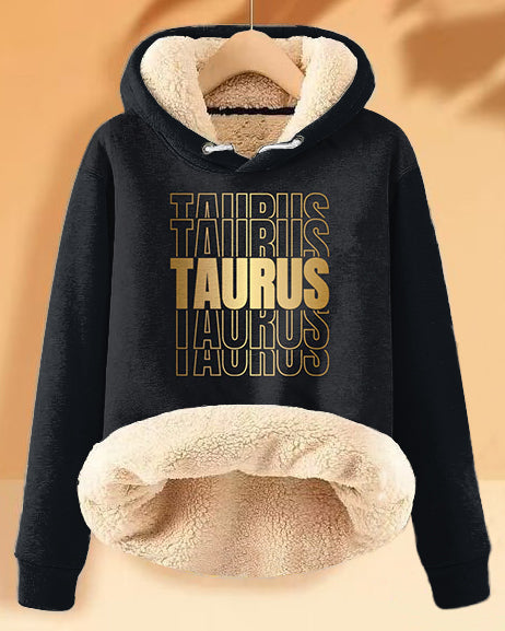 Stacked Taurus Zodiac Long-sleeved Hoodie