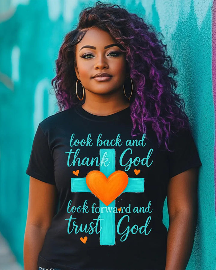 Faith Cross Heart Crew Neck Short Sleeve Cotton T-shirt