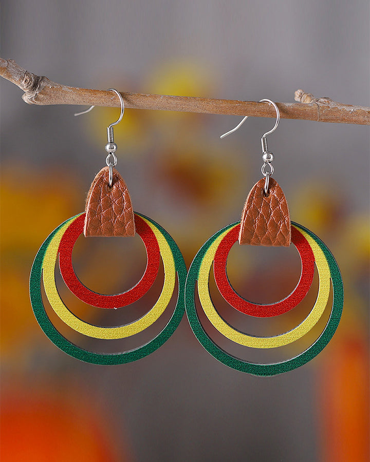 Juneteenth African Ring Hollow Earrings