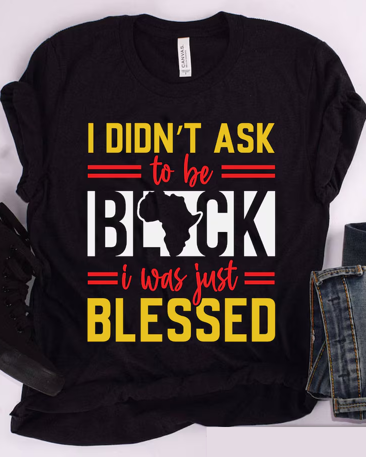 I Didn't Ask To Be Black Cotton Short Sleeve Tshirt