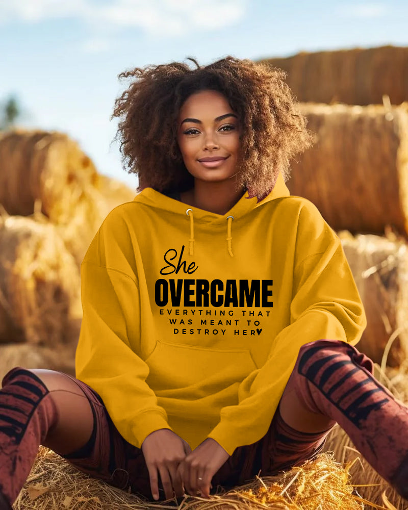 She Overcame Everything Long Sleeve Hoodie