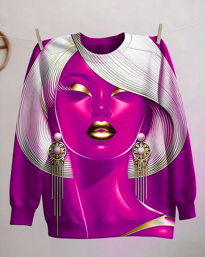 Beautiful Black Girl Crewneck Long Sleeve Sweatshirt