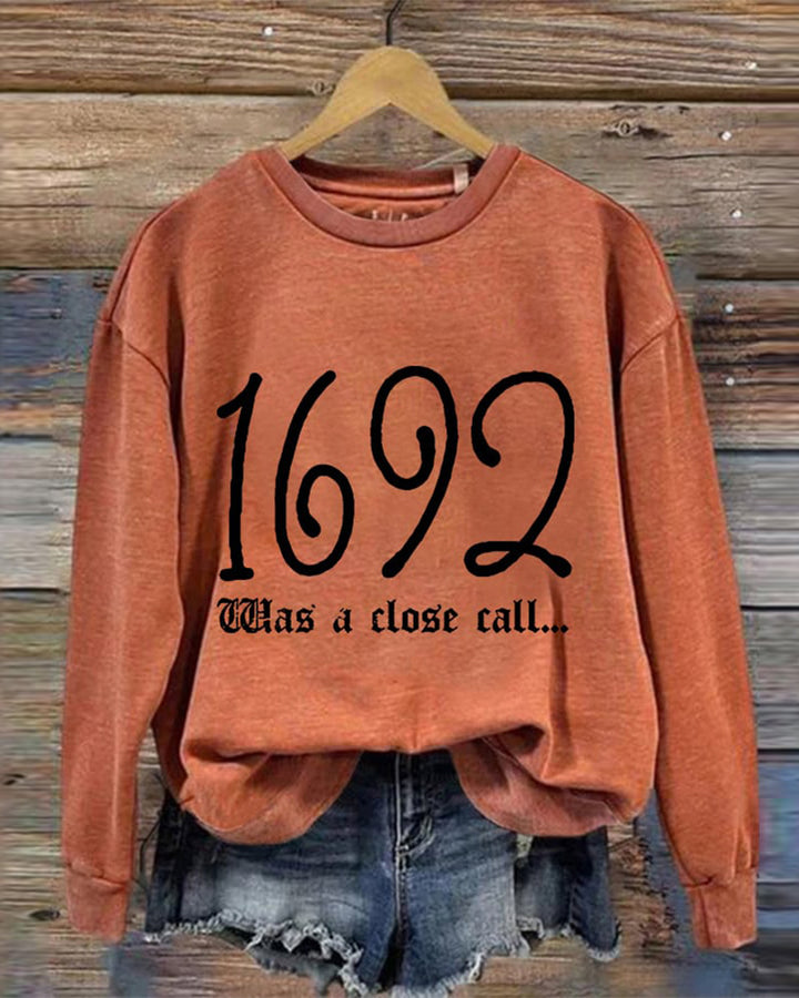 Women's 1692 They Missed One Salem Witch Print Waffle Sweatshirt