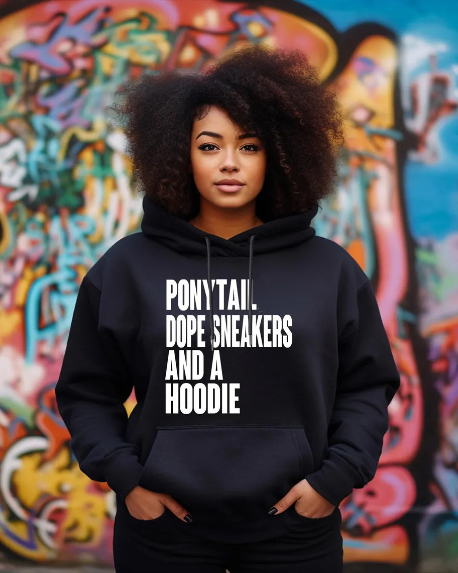Ponytail Dope Sneakers Long-sleeved Hoodie