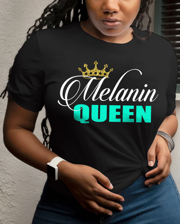 100% Cotton Melanin Queen  Melanin Goddess Crew Neck Short Sleeve Tshirt