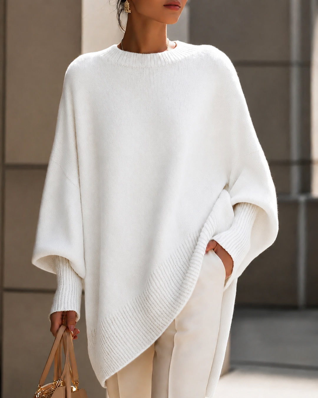 Crew Neck Pullover Loose Knit Sweater