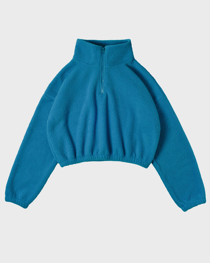 Women's Zip-up Stand Collar Loose-fit Fleece Sweatshirt