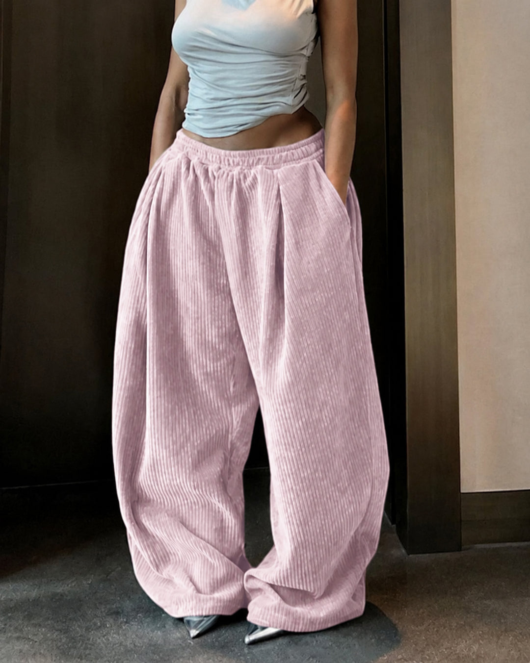 Women's Corduroy Wide Leg Baggy Pants