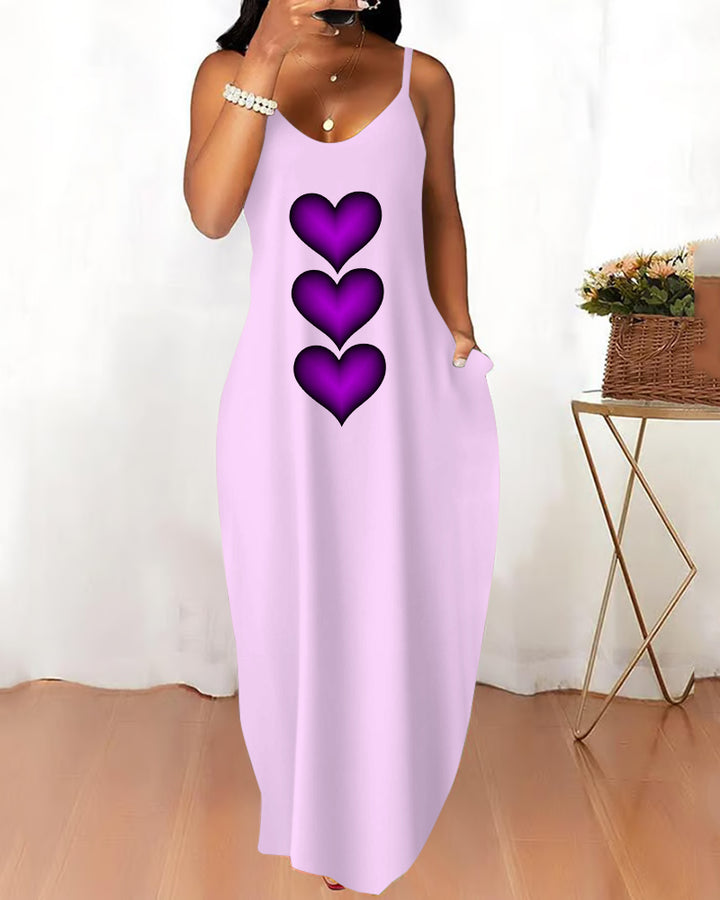 Stop Harming Women Print Pocket Maxi Dress