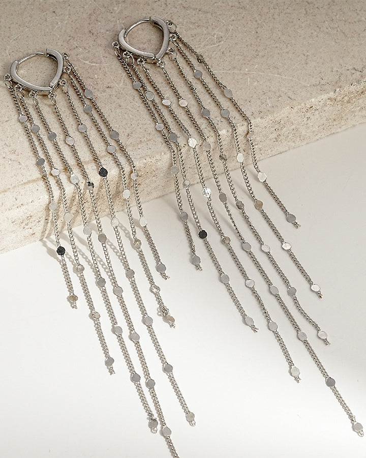Women's Long Sequin Tassel Earrings