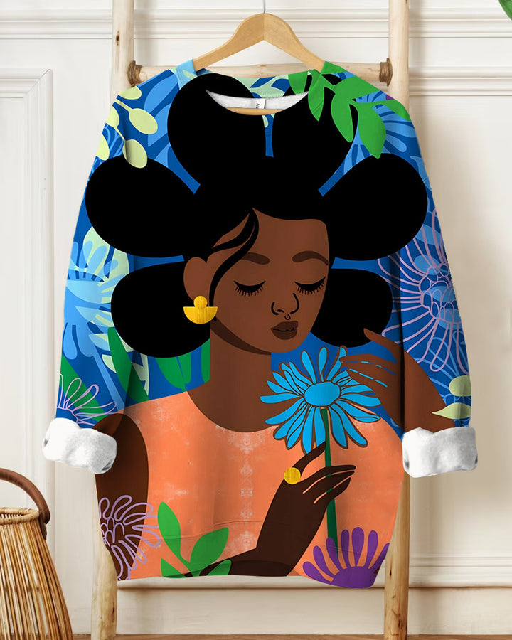 Aster in September Art Print Long Sleeve Sweatshirt
