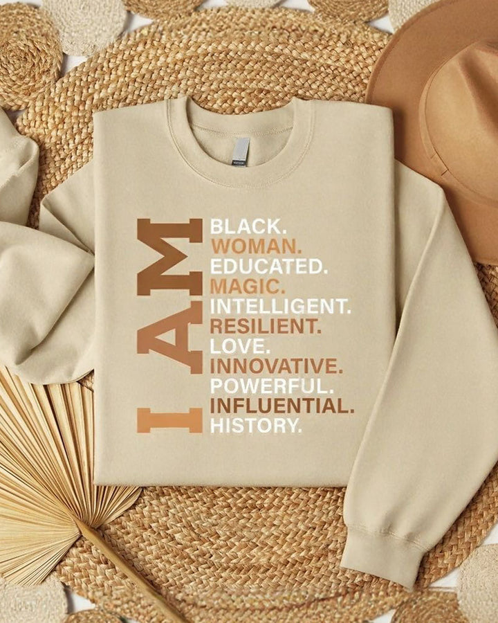 I Am Black Woman Crewneck Sweatshirt