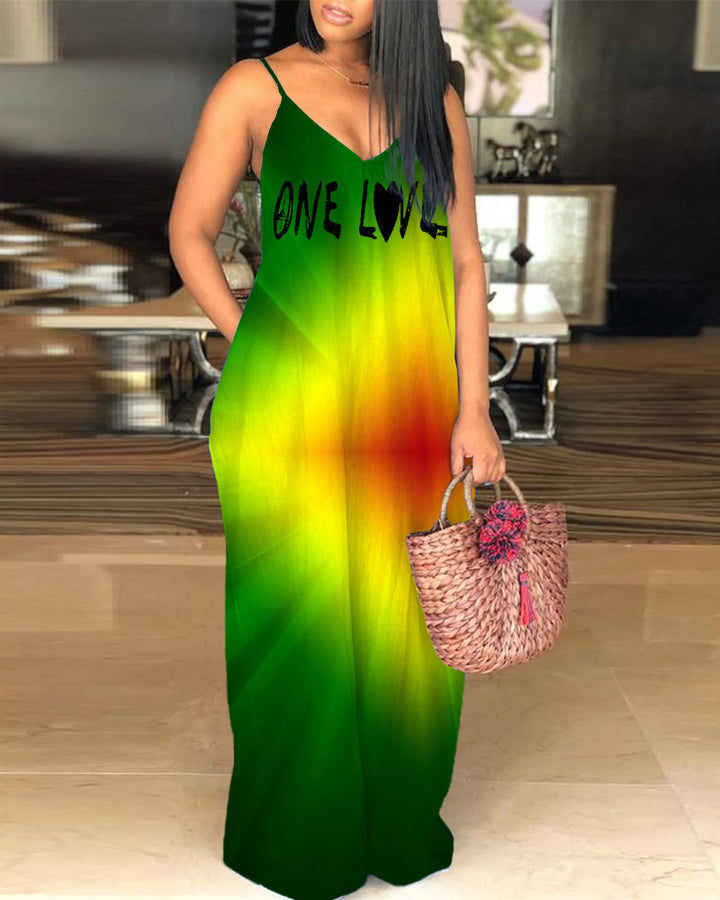 One Love V-Neck Pocket Cami Dress