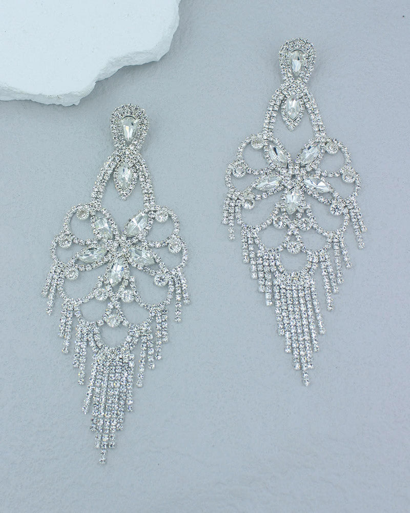 Elegant Tassel Rhinestone Earrings