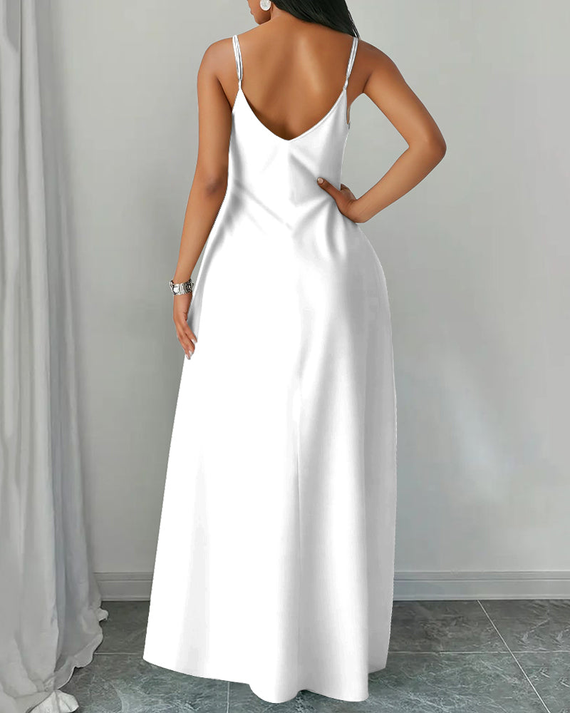 Still Strong Print Pocket Maxi Dress