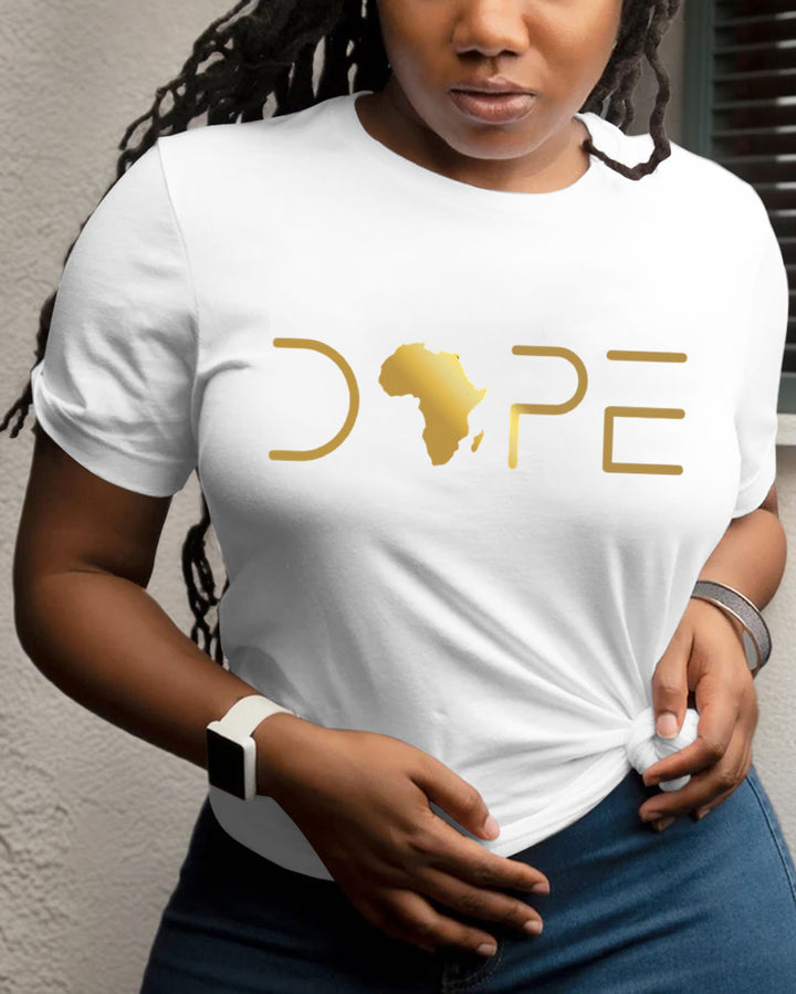 100% Cotton Unapologetically Dope Afro Woman Crew Neck Short Sleeve Tshirt