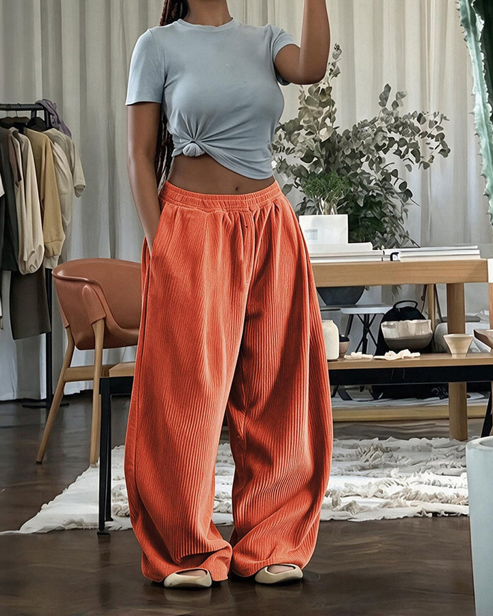 Women's Corduroy Wide Leg Baggy Pants