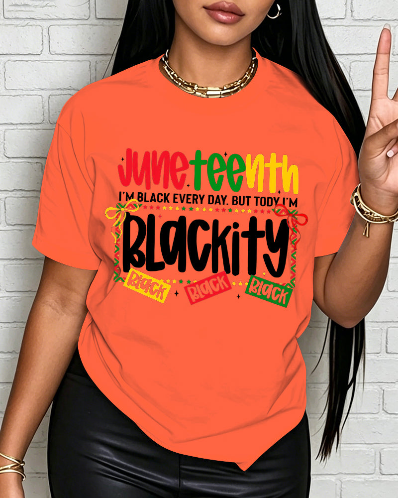 100% Cotton Juneteenth 1865 Blackity Crew Neck Short Sleeve Tshirt