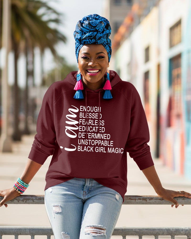 I Am Enough I Am Blessed Long Sleeve Hoodies