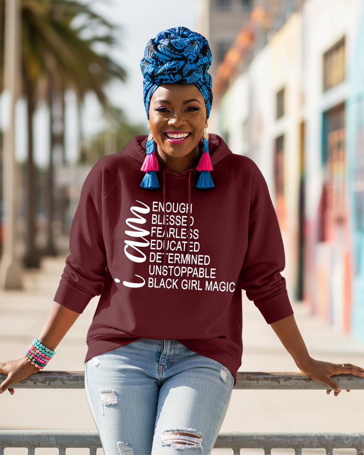 I Am Enough I Am Blessed Long Sleeve Hoodies