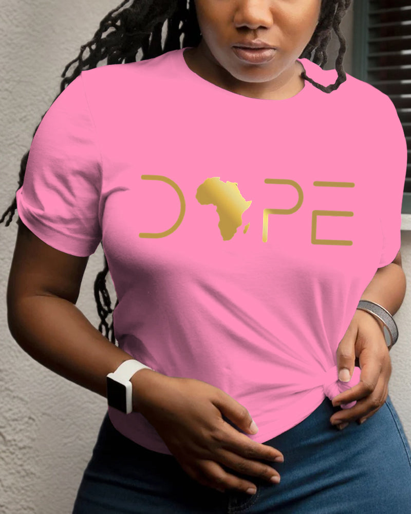 100% Cotton Unapologetically Dope Afro Woman Crew Neck Short Sleeve Tshirt