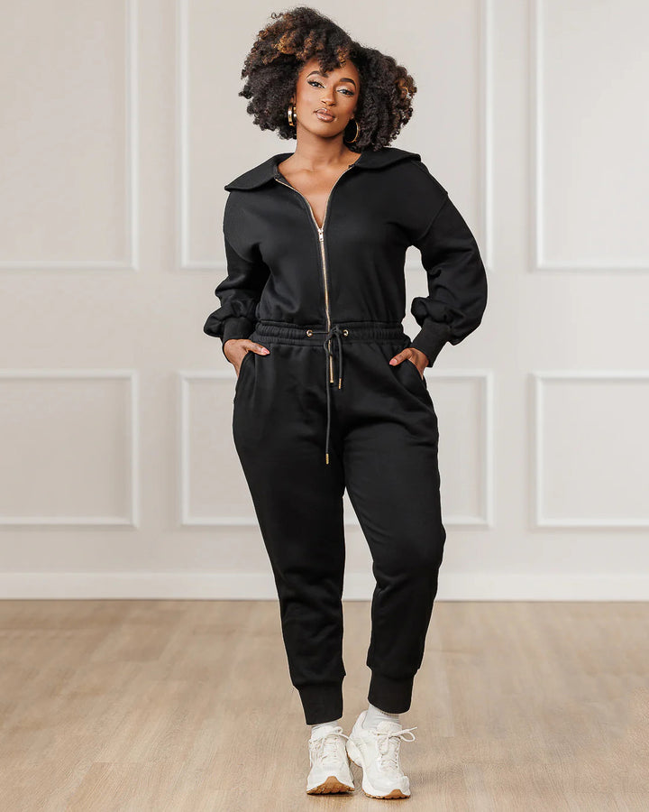 Fleece Puffed Sleeve Jumpsuit