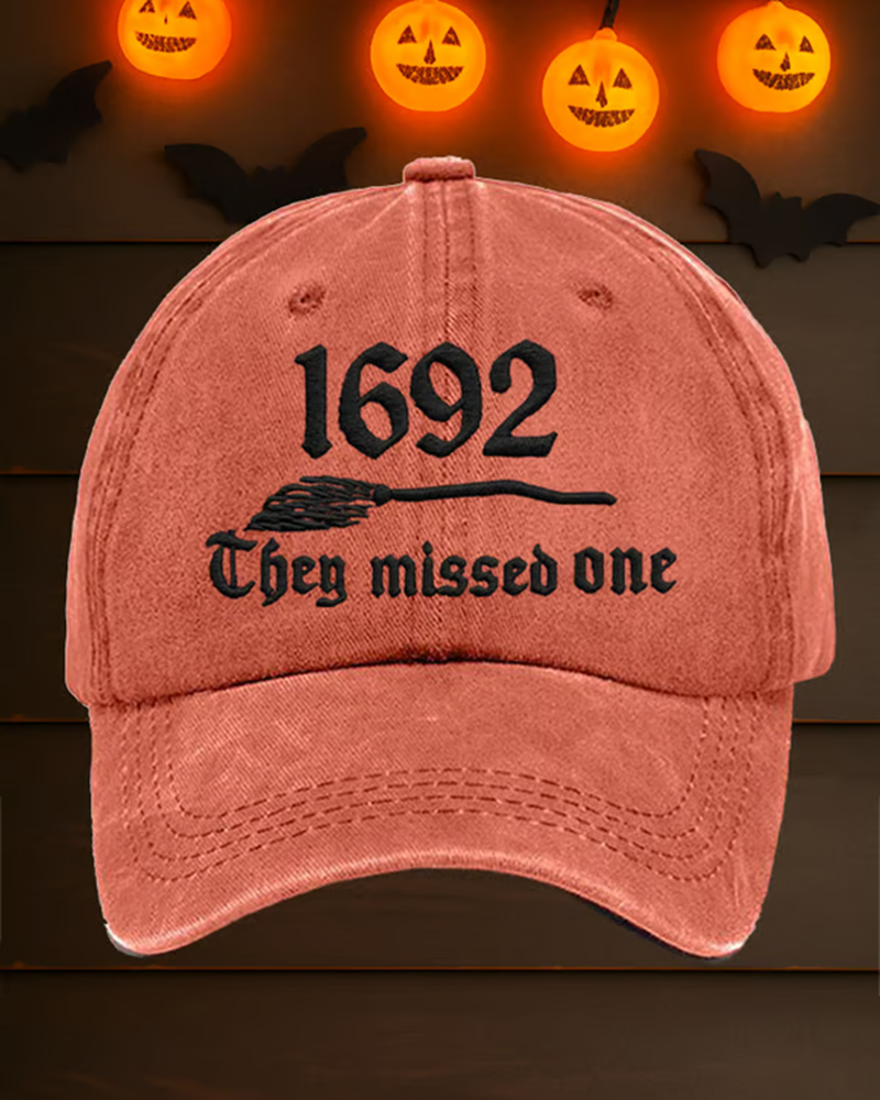 Unisex Halloween Witch Prints Adjustable Washed Cotton Hat