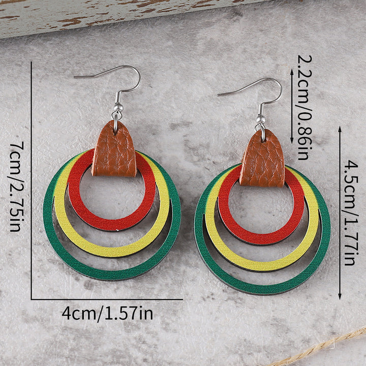 Juneteenth African Ring Hollow Earrings