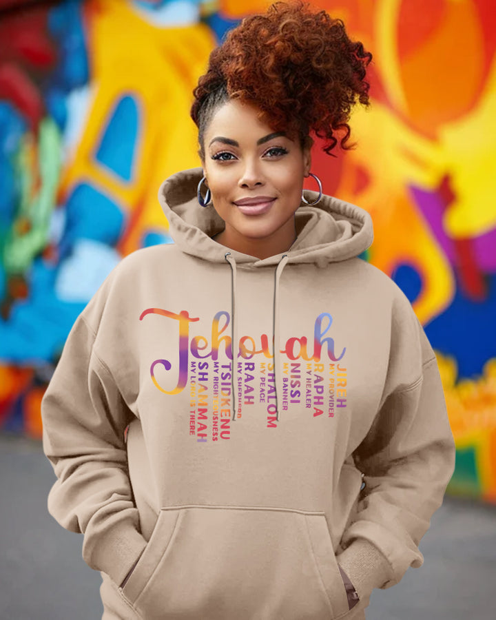 Names of God Letter Long-sleeved Hoodies