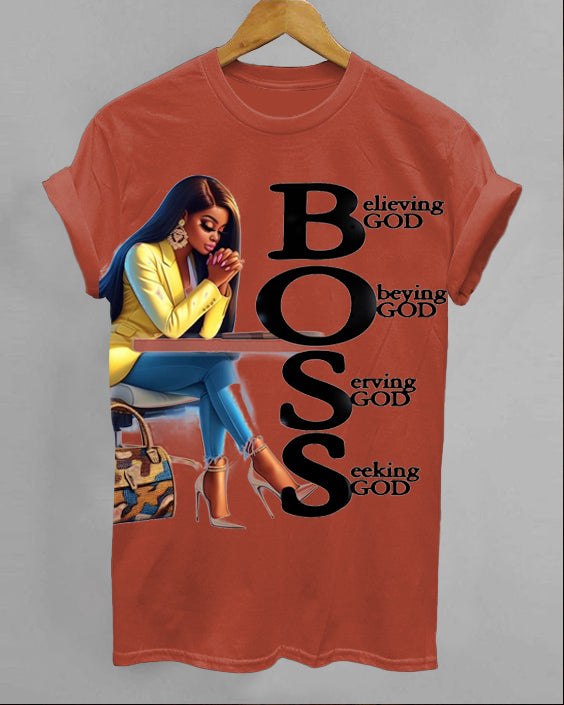 Believing God Crew Neck Short Sleeve Cotton T-Shirt
