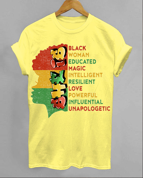 She Is Black Woman Crew Neck Short Sleeve Cotton T-Shirt