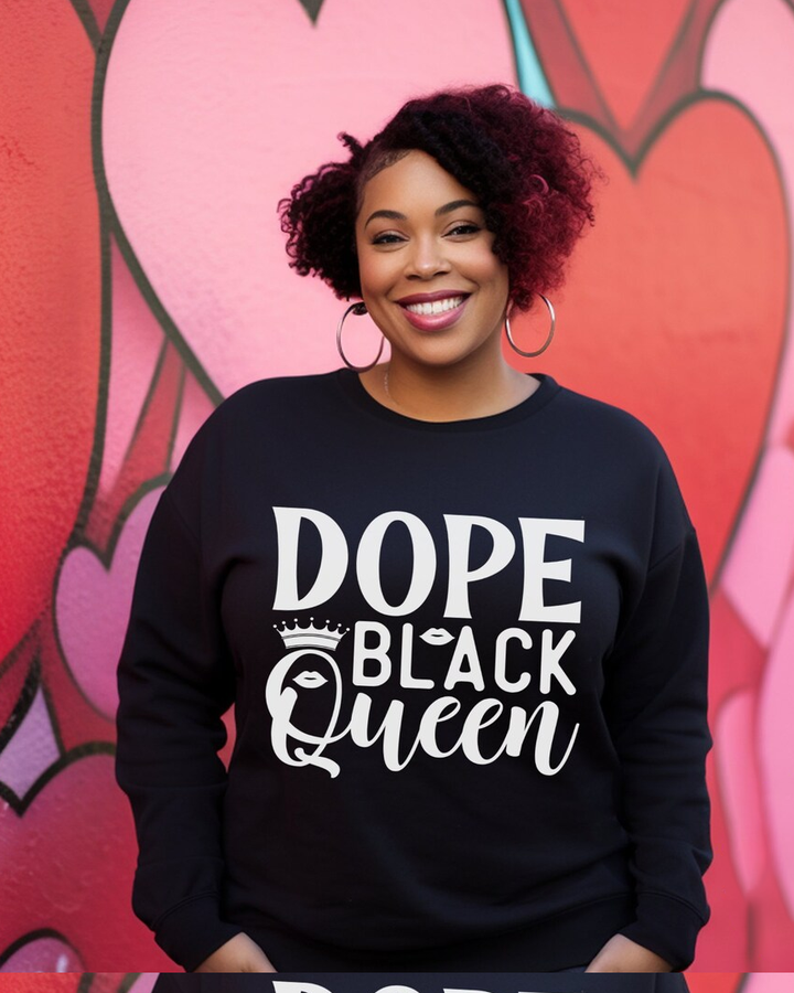 Dope Black Queen Crewneck Long Sleeve Sweatshirt