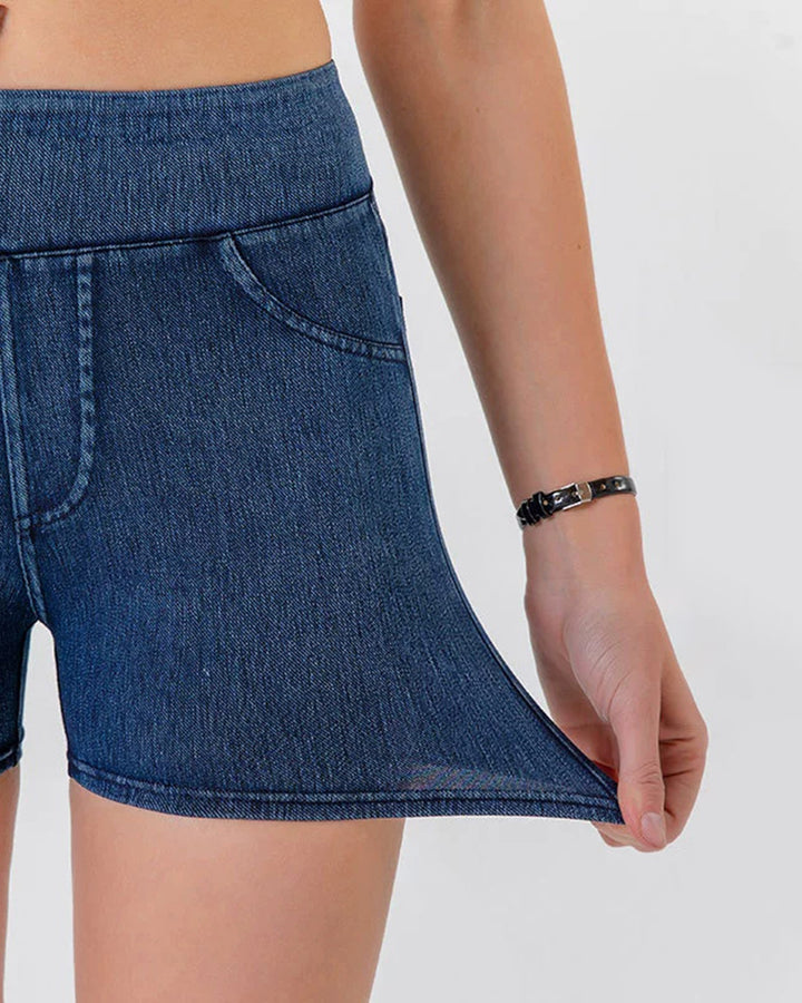Women's High Waist Stretch Hip Yoga Denim Shorts