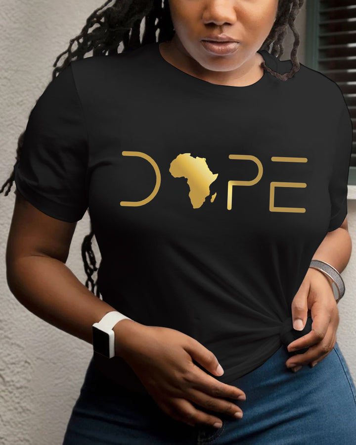 100% Cotton Unapologetically Dope Afro Woman Crew Neck Short Sleeve Tshirt