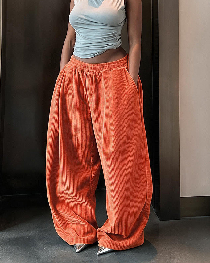 Women's Corduroy Wide Leg Baggy Pants