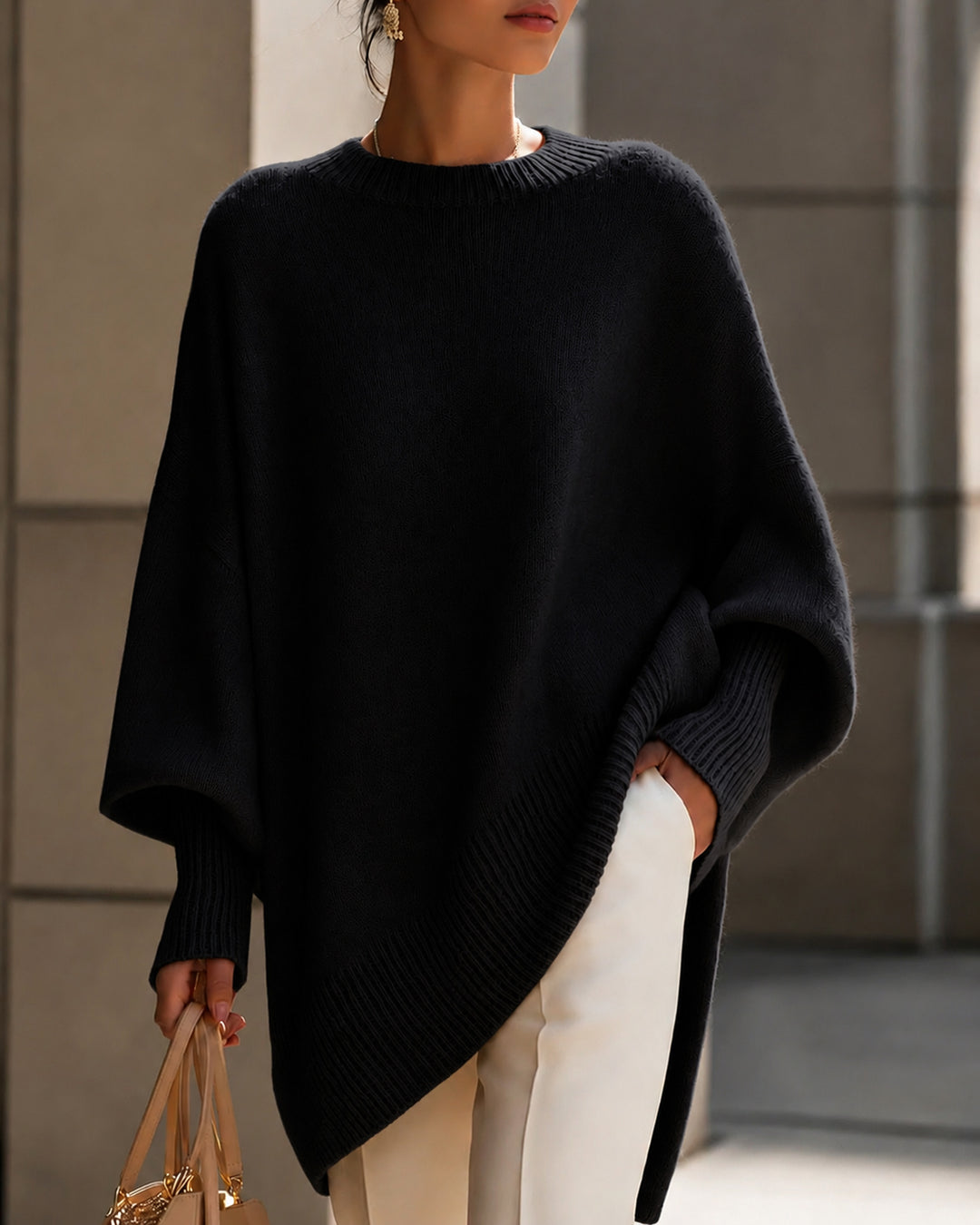 Crew Neck Pullover Loose Knit Sweater