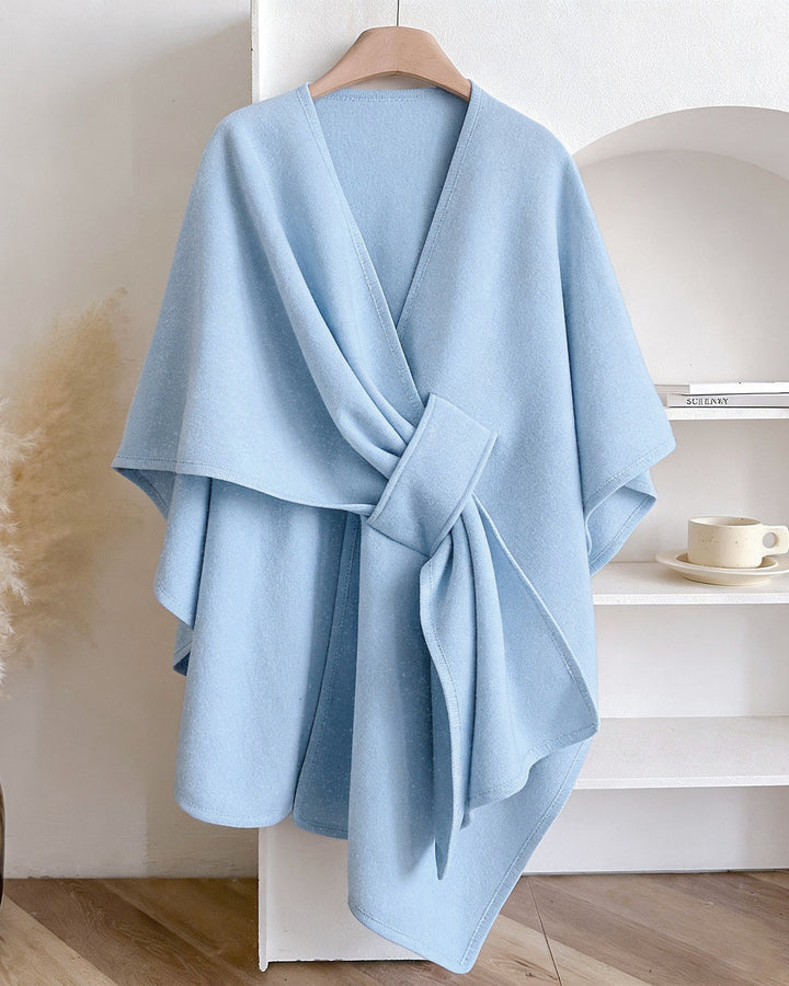 Women's Wrap Poncho Cross Front Knit Cloak Cape Shawl