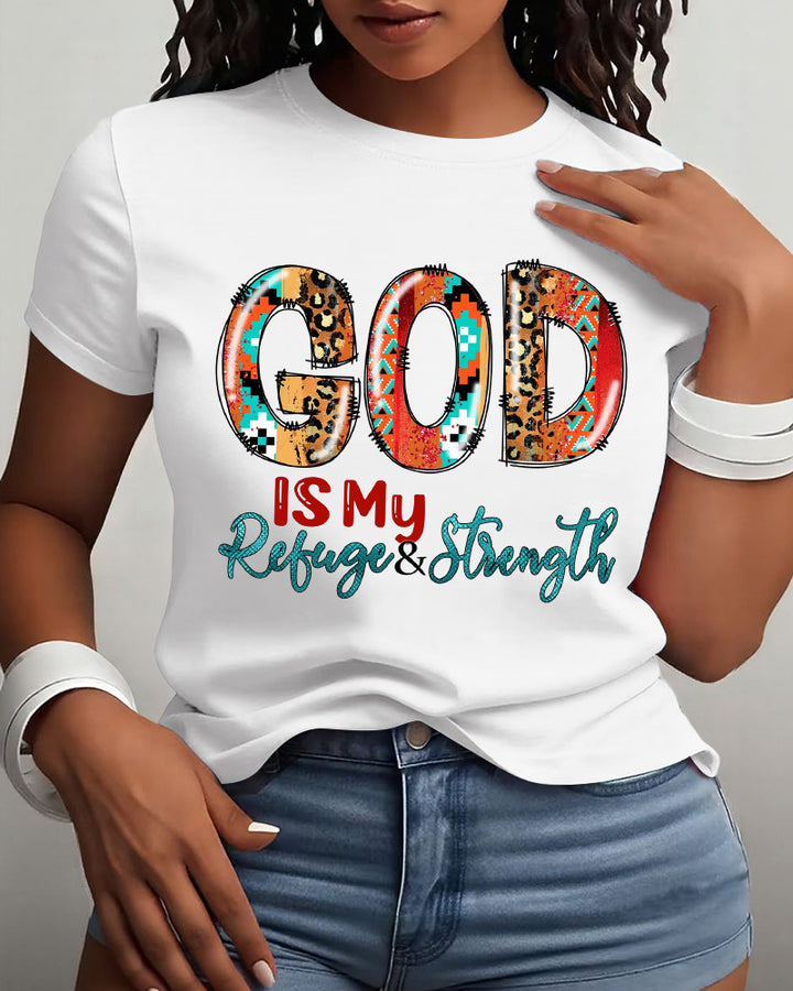 God Is My Refuge Cotton Short Sleeve Tshirt