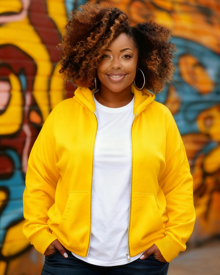 Solid Color Casual Long Sleeve Zip-Up Hoodies
