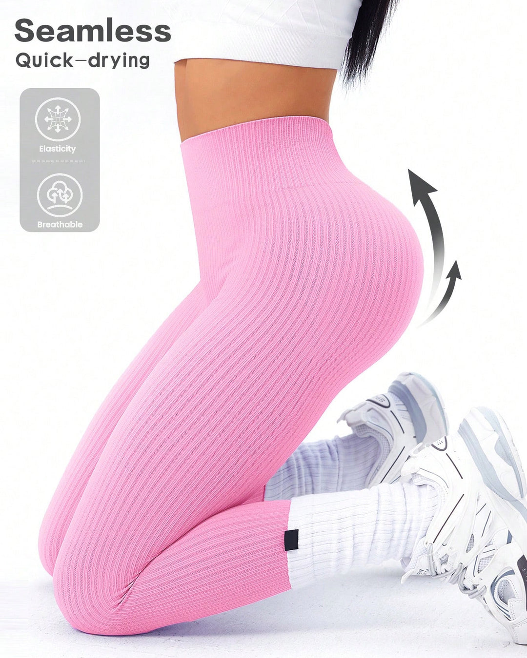 Women's Solid High Waist Seamless Yoga Leggings