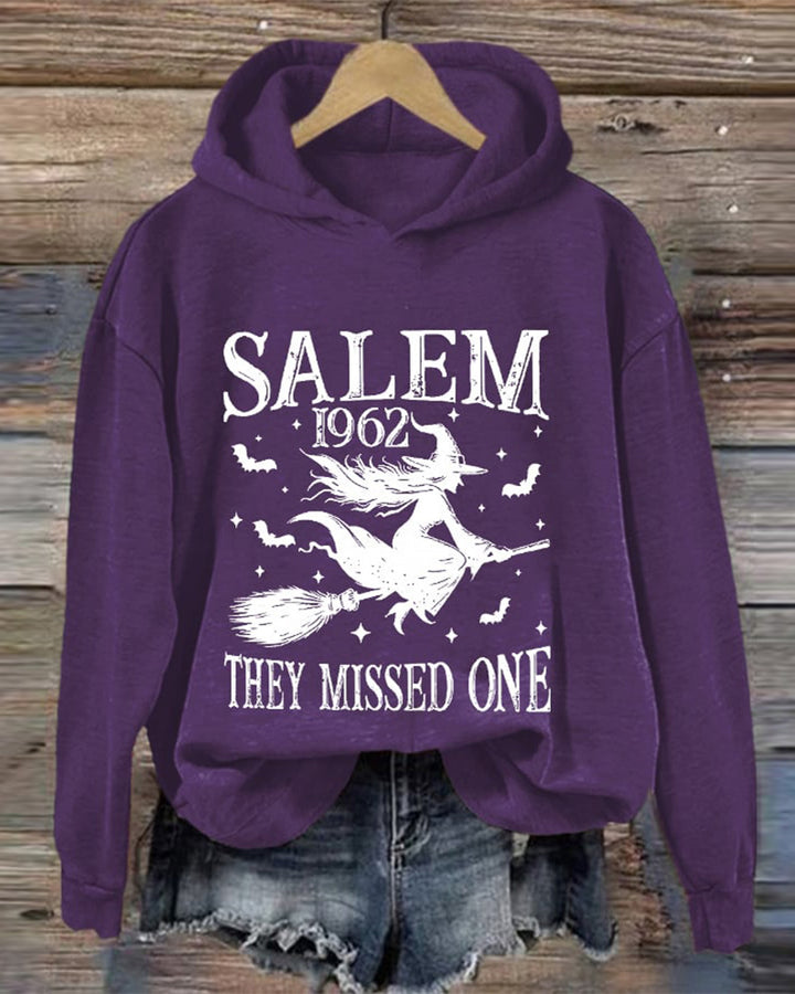 Women's Funny Halloween Witch Salem 1692 You Missed One Casual Hoodie