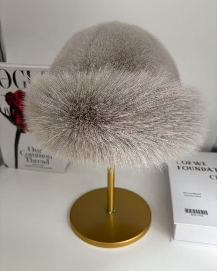 Oversized Fluffy Faux Fur Pompom Hat Warm And Luxurious For Winter