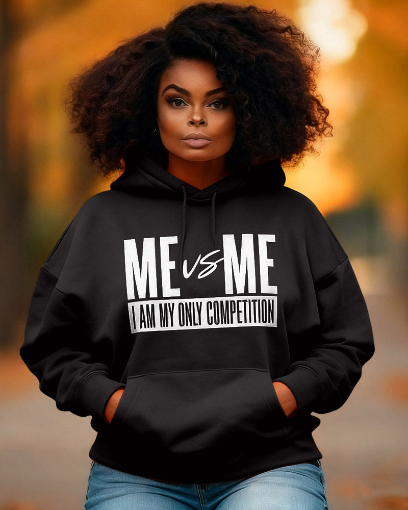 Me Vs Me I Am Only Competition Long-sleeved Hoodies
