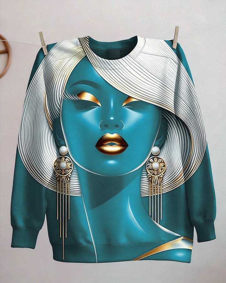 Beautiful Black Girl Crewneck Long Sleeve Sweatshirt