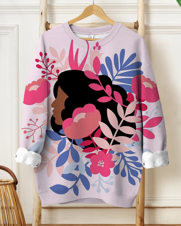 Pink Forest Art Print Long Sleeve Sweatshirt