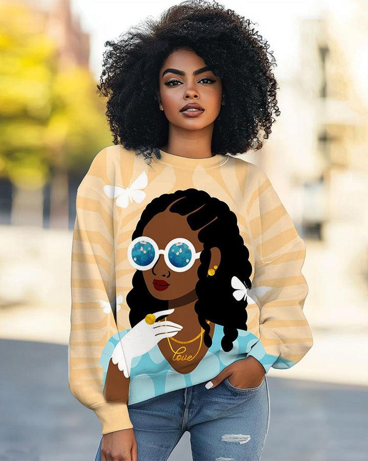 Cornrows Art Print Long Sleeve Sweatshirt