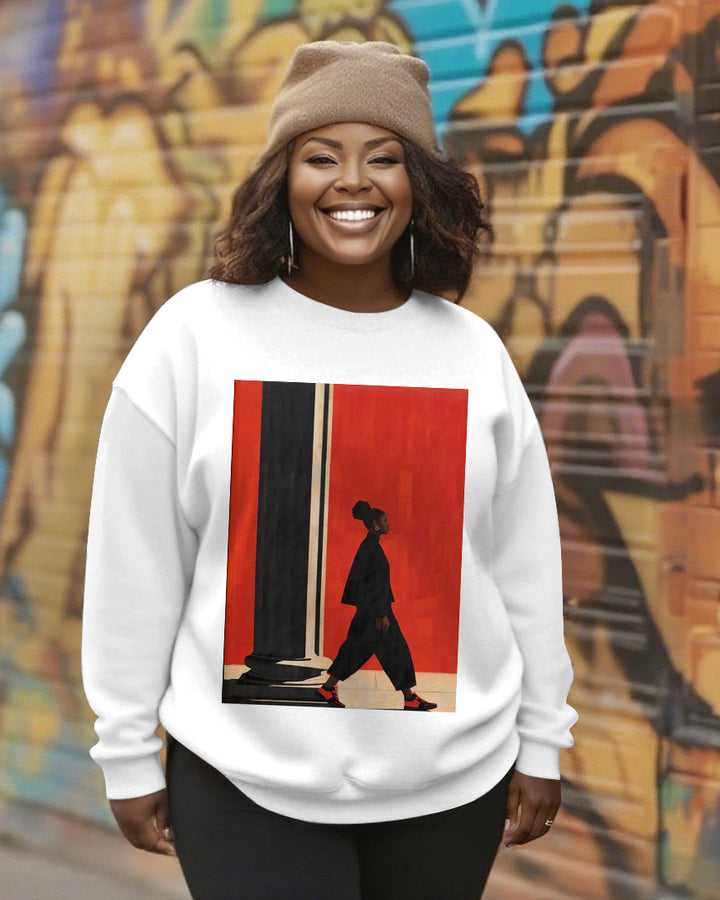 Afro Travels Journal Crewneck Long Sleeve Sweatshirt