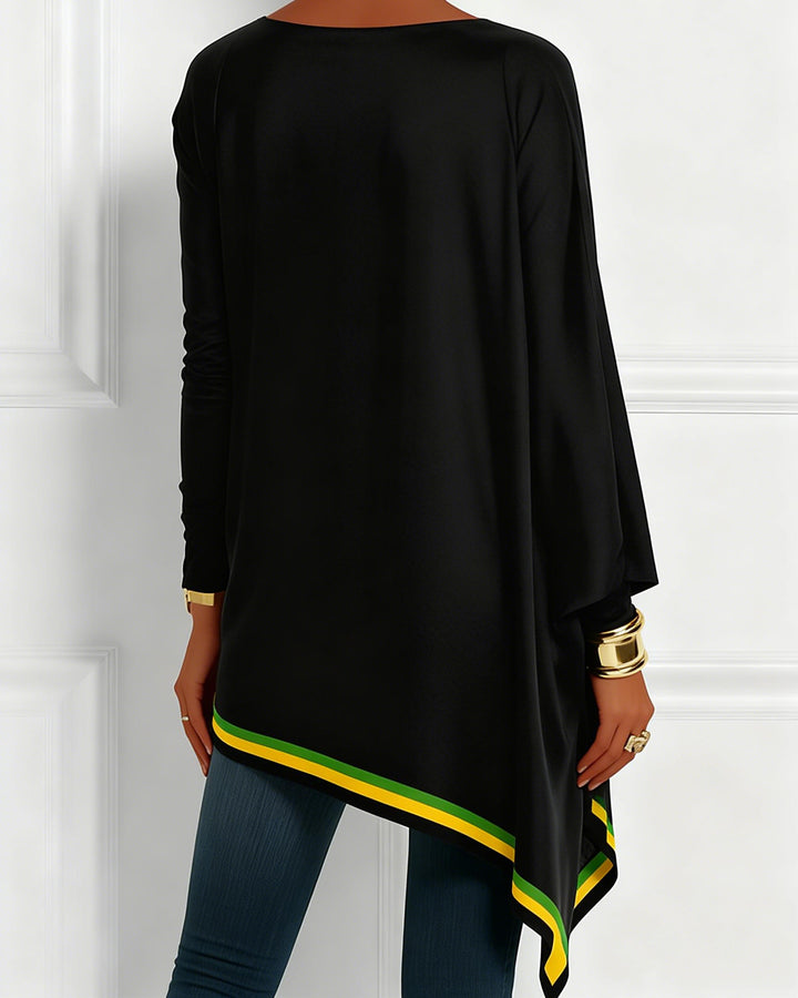 African Geometric Print Irregular Top